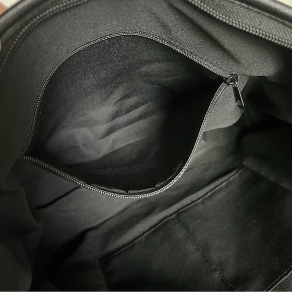 Franco Sarto Black Leather Tote Bag Crossbody with Gold Accents Like New - Picture 7 of 13